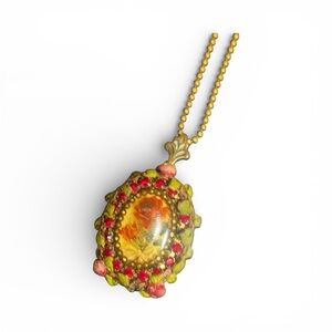 Michael Negrin Romantic Floral Locket Necklace – Signed Designer Piece